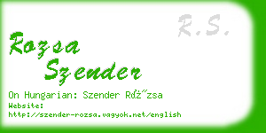 rozsa szender business card